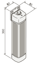 Габаритные размеры привода ворот FLEX
